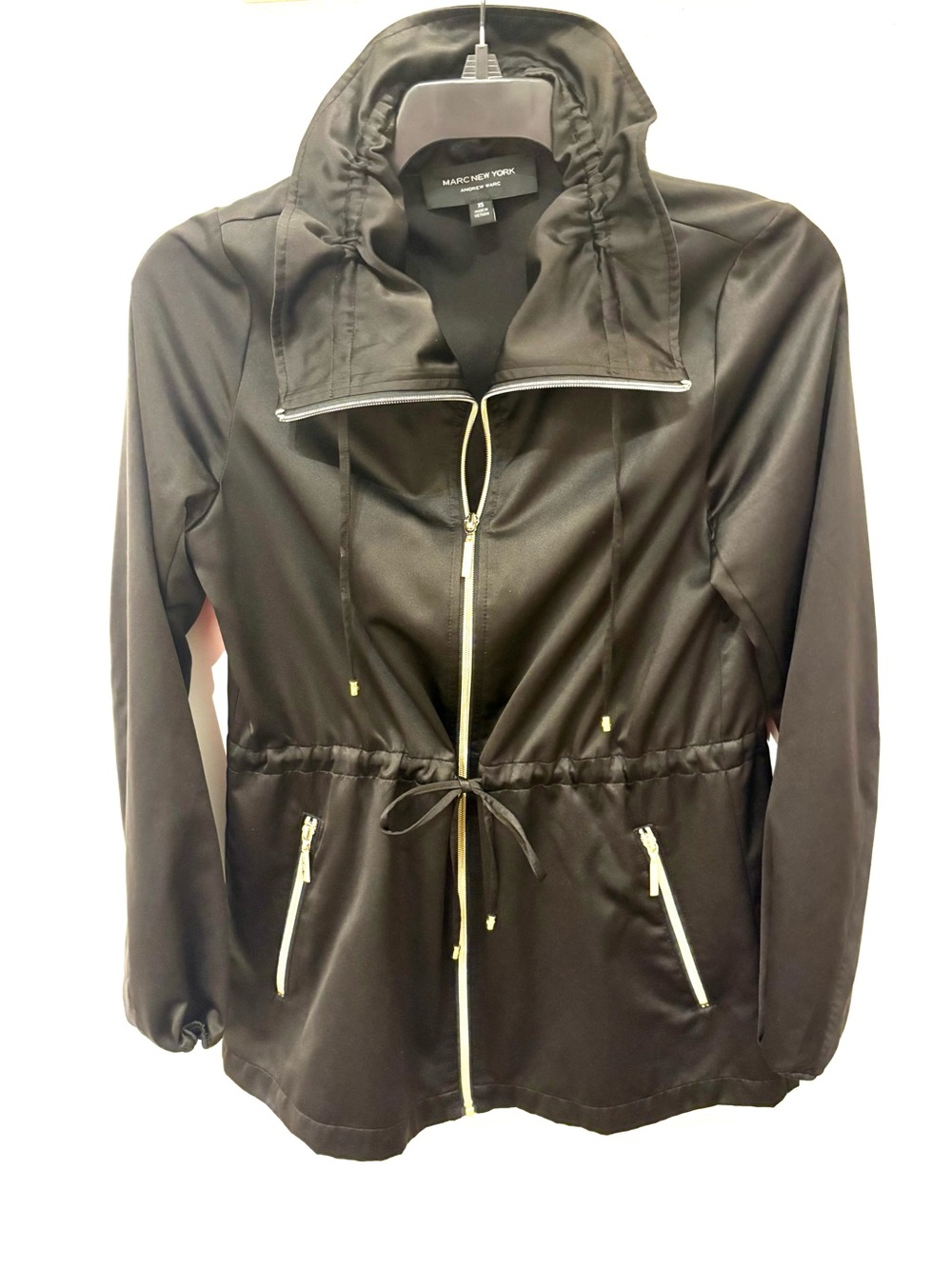 Marc New York Black Lightweight Zip-Front Utility Jacket